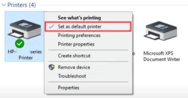 Set Printer as Default and Clear Print Queue
